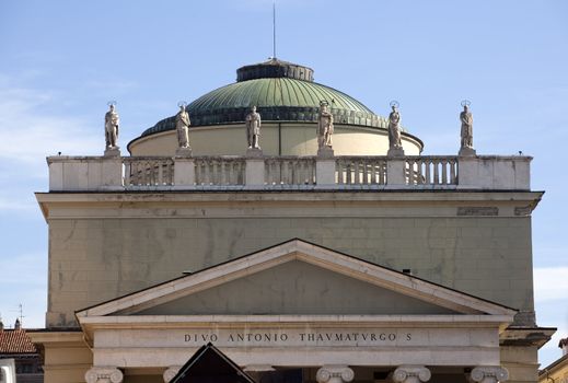 Statues on St. Antonio cathedral - Trieste, Italy