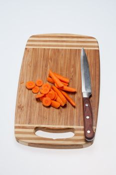 Fresh carrot on the wooden table