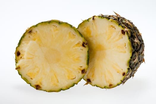 Fresh slice pineapple on white background 