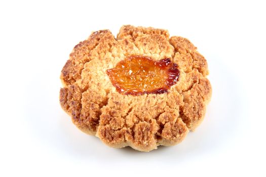 craft with candied orange cookies made ​​with eggs and butter sugar flour salt isolated in white background Horizontal