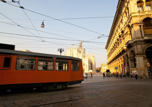 Tram in the city of Milan