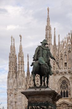 Vittorio Emanuele II monument in Milan - Italy