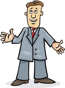 cartoon illustration of funny man in suit