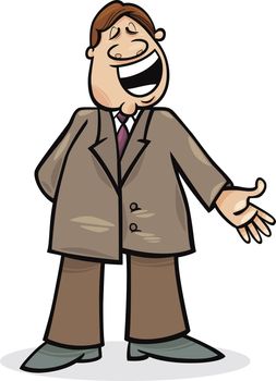 cartoon illustration of funny man in suit