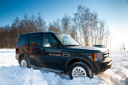 Land Rover Discovery suv.
Car on background the Russian winter.
February 19, 2011. Mattrazz Trophy # 18