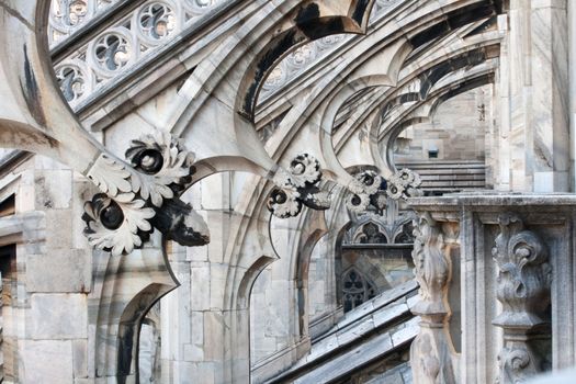 Flower sculptures, Milan cathedral - Italy