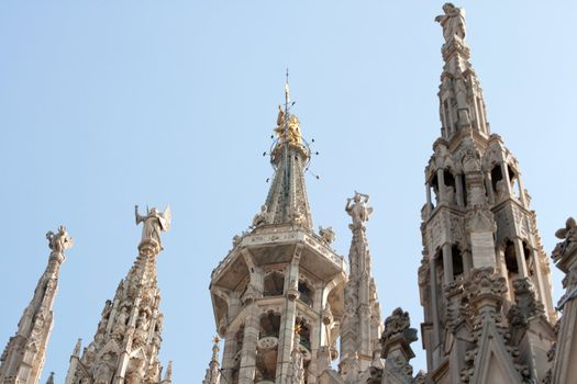 Gold statue of virgin mary, Milan cathedral - Italy