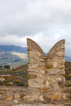 Detail of Medieval castle of Sperlinga, Sicily - Italy
