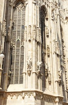Detail of Milan cathedral, Italy