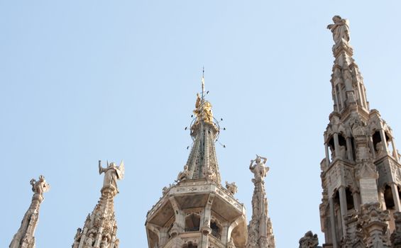 Gold statue of virgin mary, Milan cathedral - Italy