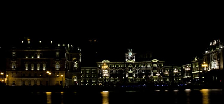 Night view of Piazza unità d'Italia, Trieste