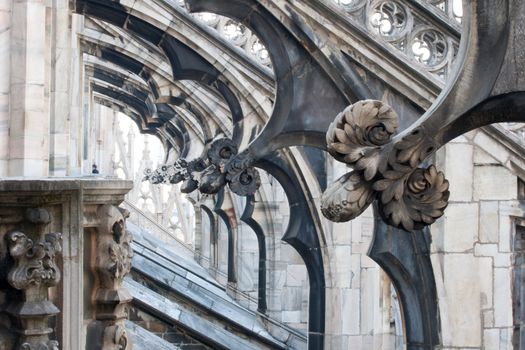 Flower sculptures, Milan cathedral - Italy