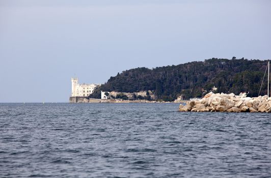 View of Miramare castle, Trieste - Italy