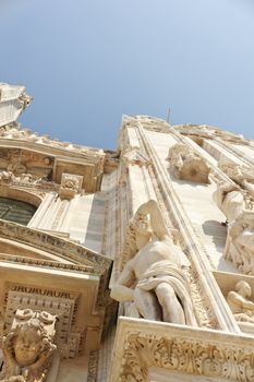 Detail of Milan cathedral, Italy