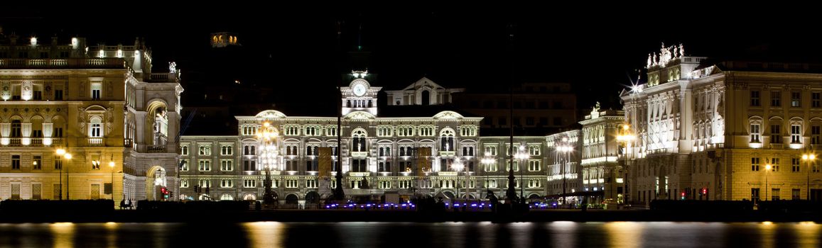 Night view of Piazza unità d'Italia, Trieste