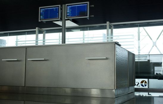Information counter at an airport terminal