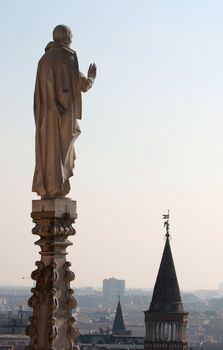 Statue on the spire, Milan cathedral