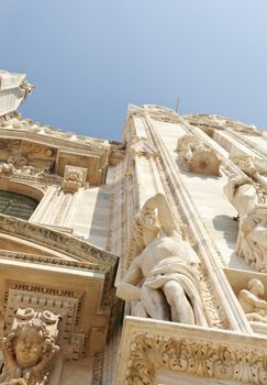 Detail of Milan cathedral, Italy