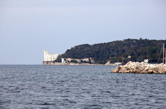 View of Miramare castle, Trieste - Italy