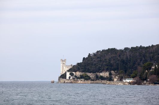 View of Miramare castle, Trieste - Italy