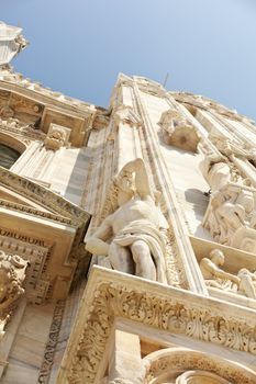Detail of Milan cathedral, Italy