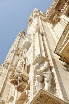 Detail of Milan cathedral, Italy