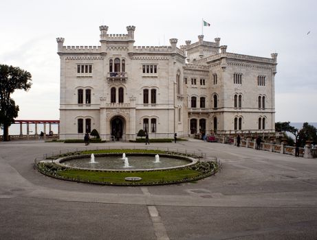 View of Miramare castle, Trieste - Italy