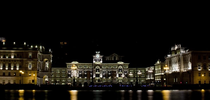 Night view of Piazza unità d'Italia, Trieste