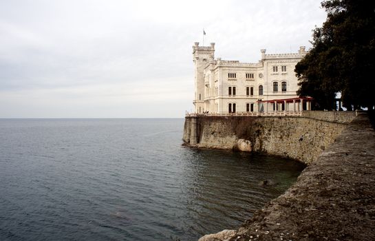 View of Miramare castle, Trieste - Italy