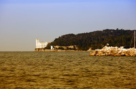 View of Miramare castle, Trieste - Italy