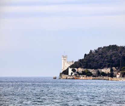 View of Miramare castle, Trieste - Italy