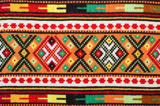 embroidered good by cross-stitch pattern. ukrainian ethnic ornament