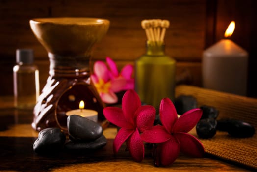 Balinese Spa setting. Low lighting, suitable for spa related theme.