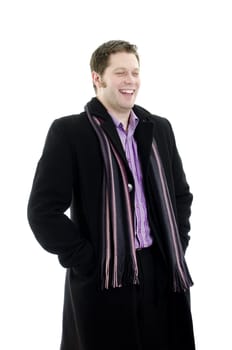 Portrait of a smiling young business man. Isolated on white background with copy space.