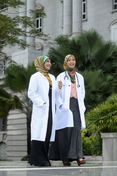 Two Women Doctor With Scarf, Outdoor