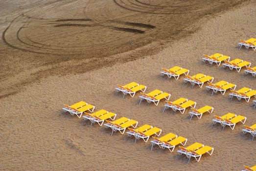 Sandy beach at sunset gold paint Gran Canaria
