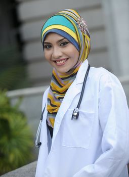 Women Doctor With Scarf Smile