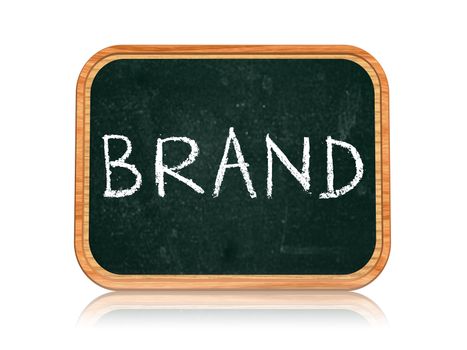 brand banner - 3d isolated blackboard with chalk text