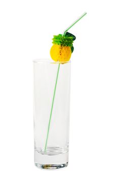 empty glass cocktail isolated on white background