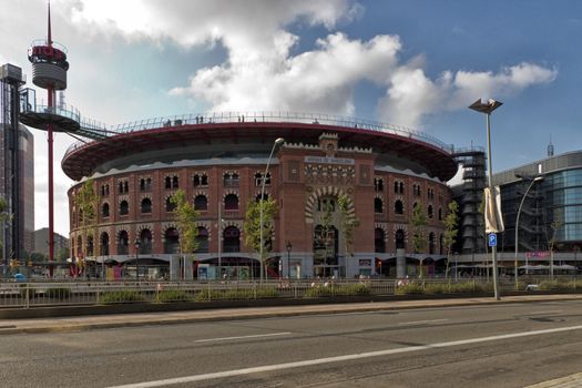 Bullring facade Arenas de Barcelona, Spain