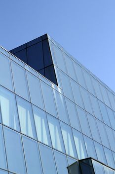 office building with glass wall