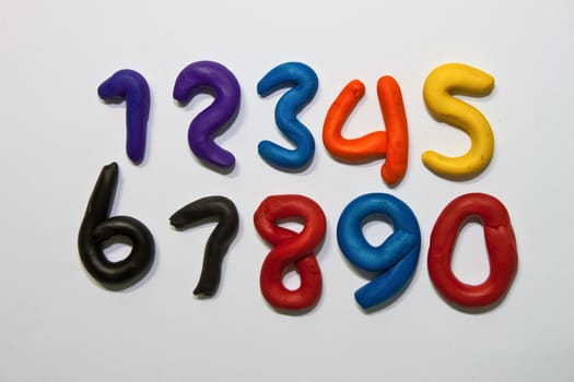 Colorful Clay numeric characters.