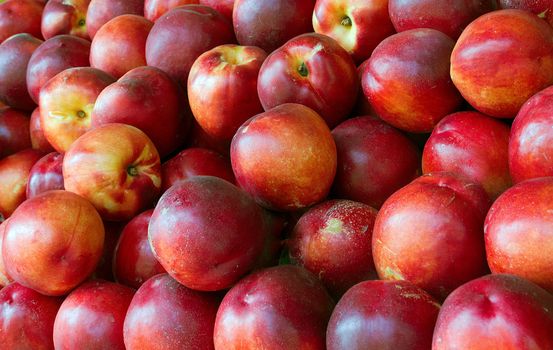 Peaches close-up pattern texture fruit market