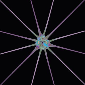 Elegant fractal design, abstract psychedelic art, shiny purple star in the black space