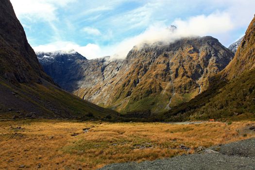 New Zealand Fiordland Mountain Landscape at the Milford Sound