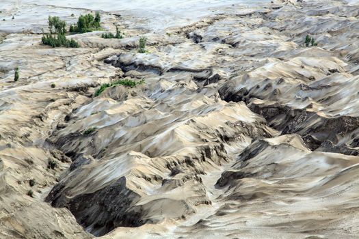 Desert Sand Dune Mountain Landscape of Bromo Volcano crater, East Java Island Indonesia