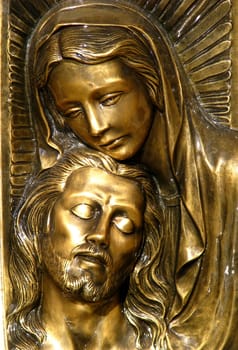 A bas-relief of Our Lady of Sorrows in Gozo, Malta.