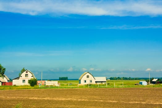 farm houses on the field