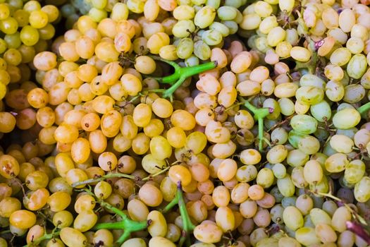 Fresh green grapes at market place