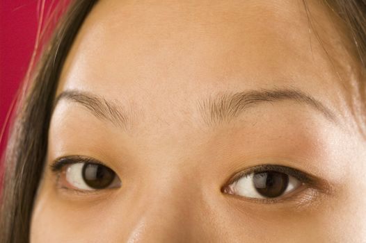 Close up of young Asian girl's face 